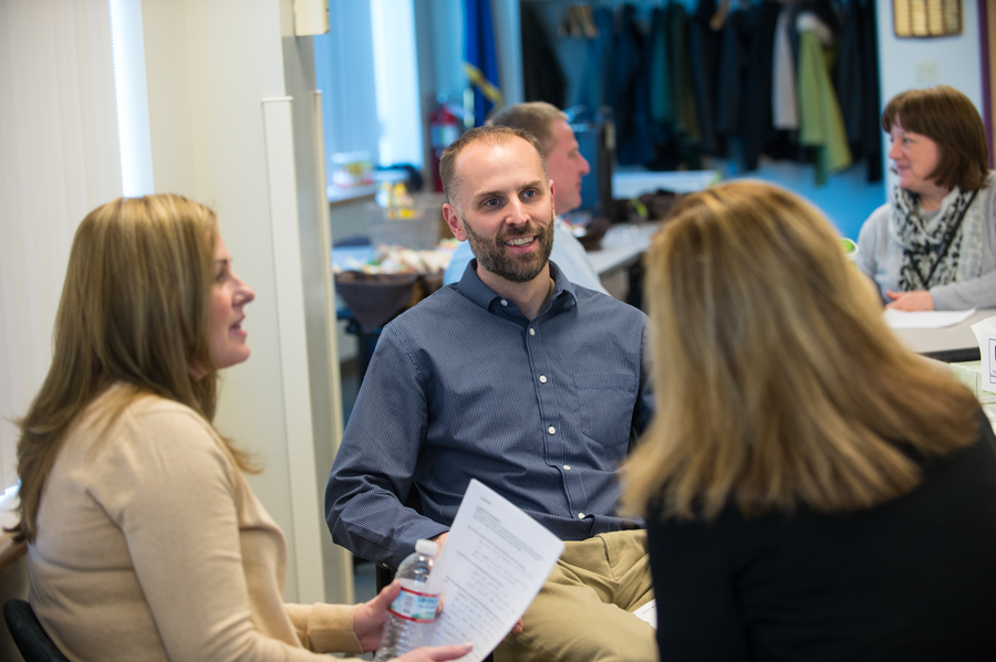 Leadership participants having a discussion