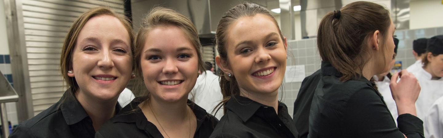 Hospitality Management Gourmet Dinner, 3 student servers