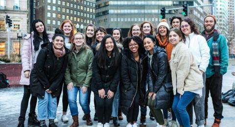 2019-2020 CHANGEMAKER FELLOWS POSE FOR A GROUP PHOTO IN BOSTON