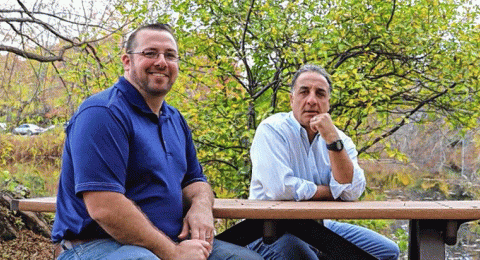 Nashua-based Datanomix, founded by Greg McHale (left) and John Joseph, has had to delay installations. Courtesy