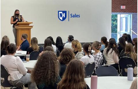 UNH alum Madison Murdick '20 at the 2021 UNH Women in Sales Event