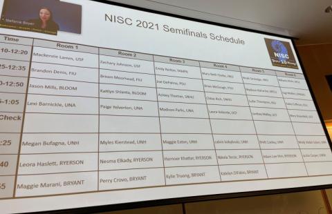 NISC 2021 Semifinals Schedule