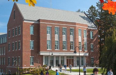 Paul College exterior in the fall