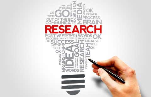 Research stock image of idea bulb
