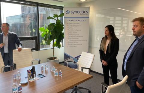 Paul students visiting Synectics office