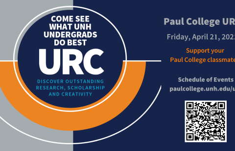 Image of URC Outreach Poster with date and QR code to event schedule