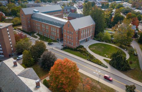 Aerial view of Paul College.