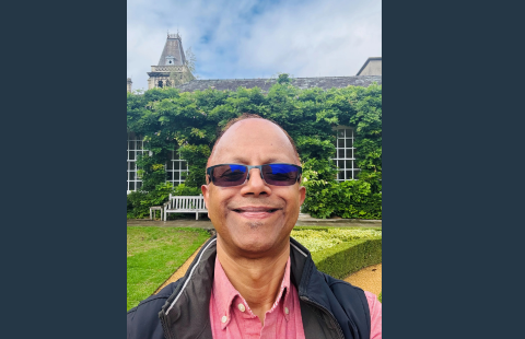Dev Dutta outside selfie with sunglasses