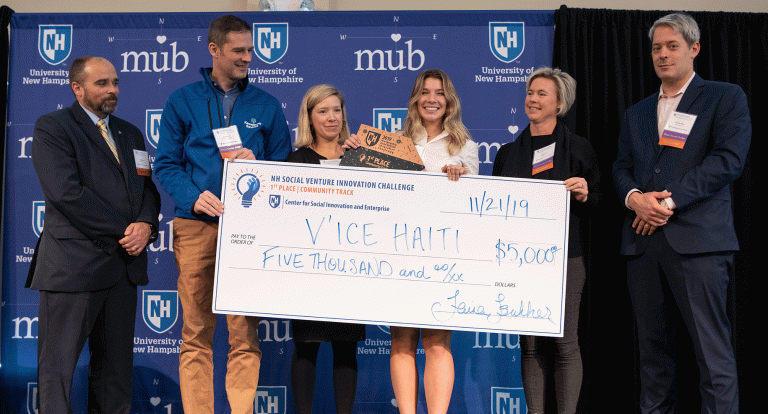 haley burns NH Social Venture Innovation Challenge first place community track