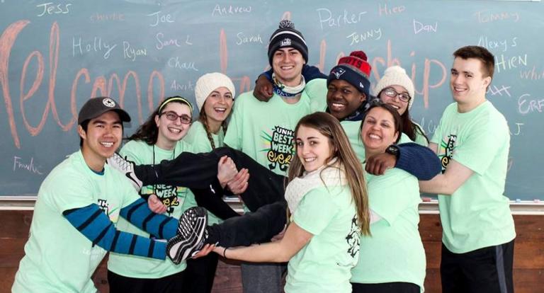 Leadership Camp group having fun carrying someone
