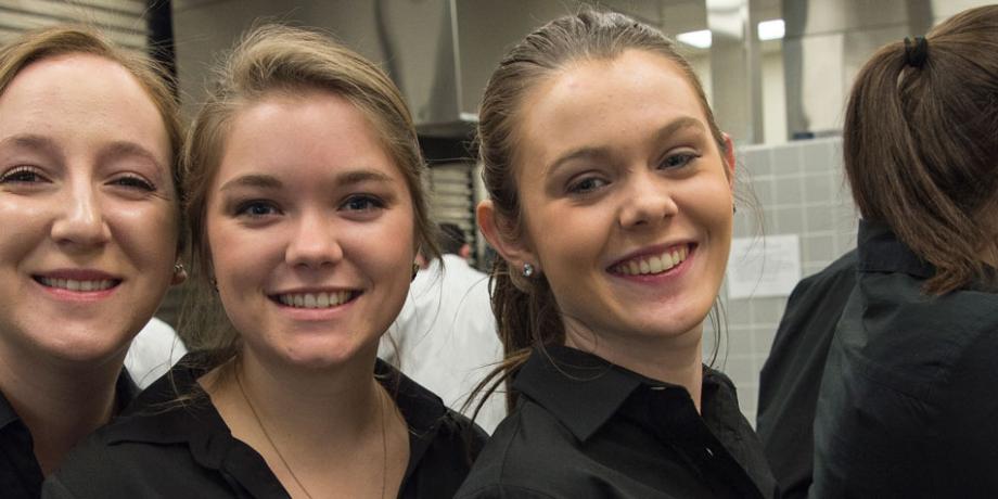 Hospitality Management Gourmet Dinner, 3 student servers