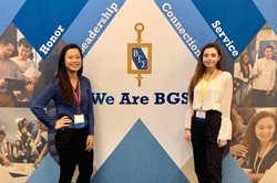 students Amber Man and Olivia Rios attend bgs global leadership summit