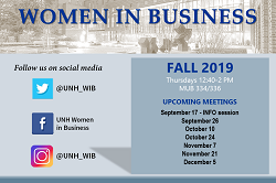 UNH WIB Meetings Fall 2019