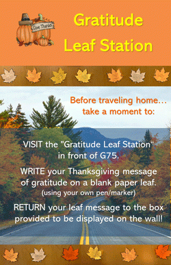Gratitude Leaf Station flyer