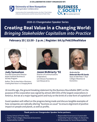 Creating Real Value in a Changing World: Bringing Stakeholder Capitalism into Practice