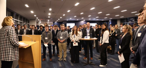 Over 150 students and business professionals gathered at the UNH Sales 2024 Fall Sales Networking Night