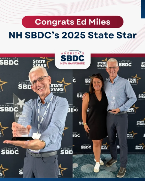 Ed Miles holds the NHSBDC State Star Award