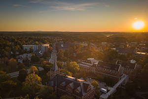 UNH campus at sunset