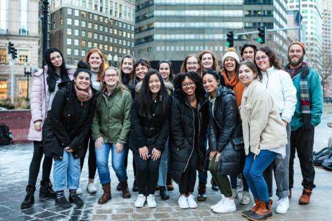 2019-2020 CHANGEMAKER FELLOWS POSE FOR A GROUP PHOTO IN BOSTON