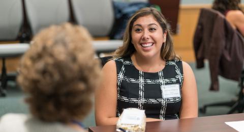 Women in Business Mentor and Mentee mid conversation