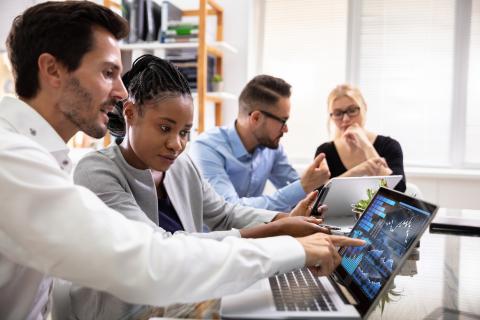 students in a master's business analytics class